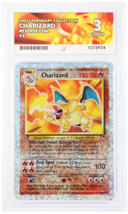 Pokemon Charizard Legendary Collection 2002 Reverse Holo Rare #3 ACE 3 GOOD - Image 1