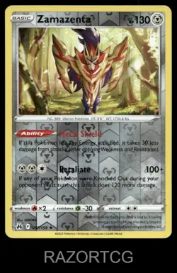 ZAMAZENTA 097/159 HOLO R CROWN ZENITH POKEMON NM/M - Image 2