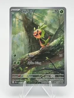 Chespin 087/086 Me04: Chaos Rising Holo Pokemon TCG NM - Image 1
