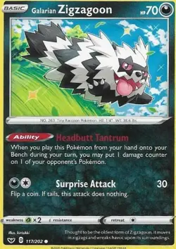 Pokemon Galarian Zigzagoon 25th Anniversary General Mills 117/202 Non Holo - Image 1