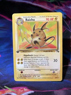 Pokemon TCG Raichu Fossil Non Holo First Edition 29/62 LP - Image 1