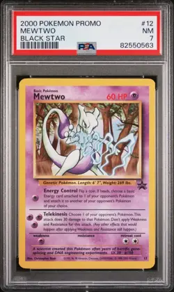 Pokemon Mewtwo #12 Black Star Promo PSA 7 - Image 1