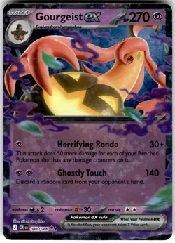Gourgeist ex 041/086 Double Rare ME04: Chaos Rising Pokemon Holo Near Mint - Image 1