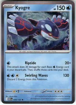 Kyogre 034/132 Rare Mega Evolution Pokemon Holo Near Mint - Image 1