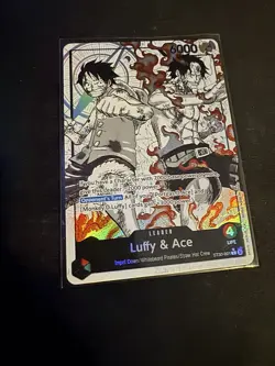 One Piece TCG Luffy & Ace ST30-001 Leader Holo Alt art parallel - Image 3