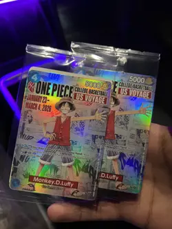 SEALED One Piece Monkey D. Luffy US Voyage College Basketball Card - Image 1