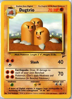 Pokemon Card - Dugtrio Base Set 2 23/130 2000 Rare Moderately Played - Image 1