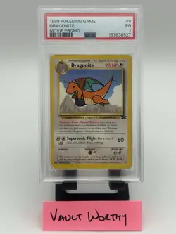 🐉 1999 POKEMON WB THE FIRST MOVIE PROMO #5 DRAGONITE CARD - PSA 1 1⃣ - Image 1