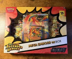 Pokemon TCG Mega Evolution Ascended Heroes Mega Emboar ex Box Sealed - Image 1