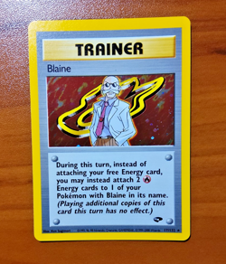 Blaine 17/132 Gym Challenge Unlimited Holo Rare Vintage Pokemon TCG WOTC - Image 1