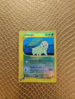 Chikorita Pokemon WOTC Expedition Reverse Holo 99/165 - HP - DMG - Image 2
