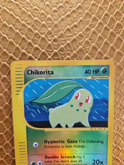 Chikorita Pokemon WOTC Expedition Reverse Holo 99/165 - HP - DMG - Image 3