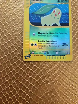 Chikorita Pokemon WOTC Expedition Reverse Holo 99/165 - HP - DMG - Image 5