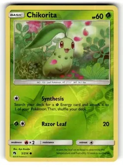 Chikorita 5/214 Common Lost Thunder Reverse Holo Pokemon Near Mint - Image 1