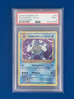 2016 Pokemon XY Poliwrath Holo Evolutions #25 PSA 9 - Image 1