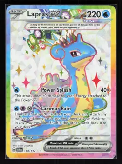 Lapras ex Holo Ultra Rare Pokemon SV07: Stellar Crown 158/142 MP - Image 1