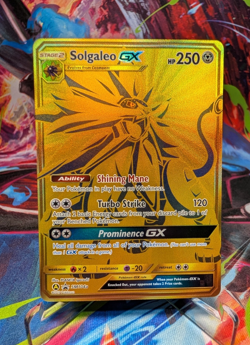 Pokemon Solgaleo GX Hidden Fates Full Art Black Star Gold Promo SM104a - Image 1
