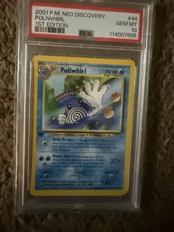 Pokemon Poliwhirl 1st Edition Neo Discovery 44 Low Pop PSA 10 Gem Mint - Image 1