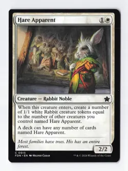 Hare Apparent Regular Common Foundations MTG Magic the Gathering Card NM - Image 1
