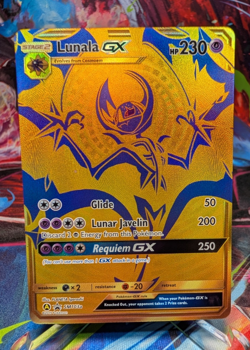2017 POKEMON SUN & MOON HIDDEN FATES GOLD RARE UPC LUNALA GX #SM103A MINT - Image 1