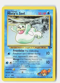 Misty's Seel 91/132 Common Gym Challenge Pokemon Unlimited LP Ken Sugimori - Image 1