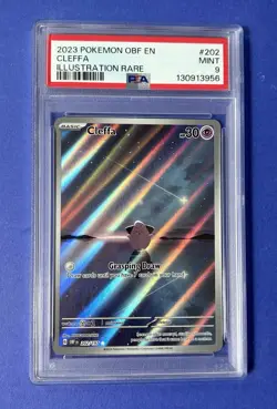 2023 Pokemon OBF EN Cleffa Illustration Rare #202 PSA 9 MINT - Image 1
