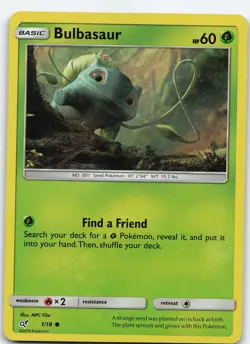 Bulbasaur (Holo Common) 1/18 Detective Pikachu Common Holo MP Pokemon TCG - Image 1