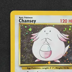 Pokemon TCG Chansey 3/130 Rare Base Set 2 Holographic MP Holo Vintage WOTC 1999 - Image 2