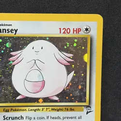 Pokemon TCG Chansey 3/130 Rare Base Set 2 Holographic MP Holo Vintage WOTC 1999 - Image 3