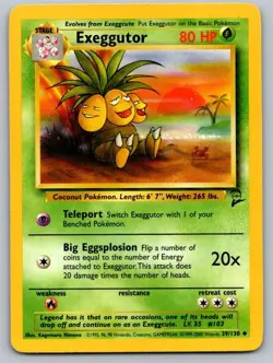 Exeggutor 39/130 Uncommon Base Set 2 Pokemon Moderately Played - Image 1