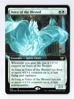 Voice of the Blessed Extended Art Foil Rare Innistrad Crimson Vow MTG Card NM - Image 1