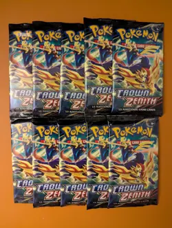 SEALED - Lot of 10 Crown Zenith Booster Packs - Pokemon Sword & Shield - Image 1