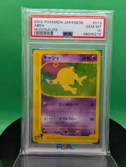 PSA 10 Abra 013/018 McDonald's Original Minimum Pack 2002 Japanese Pokemon 13 - Image 1