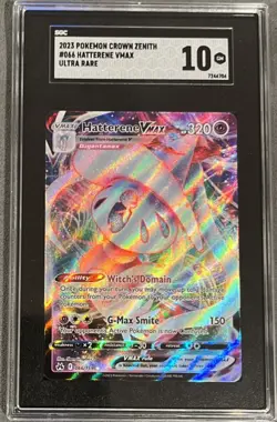 2023 POKEMON Crown Zenith #066 Hatterene VMAX Ultra Rare SGC Gem Mint 10 - Image 1