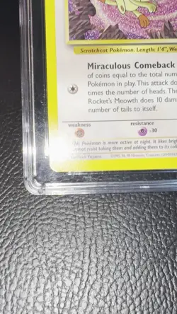 Team Rocket's Meowth # 18 WOTC Black Star Promo Pokemon Card CGC 10 GEM MINT - Image 2