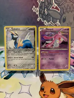 Cobalion 77/98 Emerging Powers Holo & Mesprit Plasma Blast Holo LP Holo Cards - Image 1