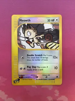 Pokemon Card Meowth Expedition Reverse Holo 121/165 Near Mint - Image 1