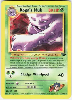 Koga's Muk 26/132 Rare Gym Challenge Pokemon Unlimited LP - Image 1