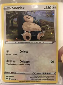 Pokemon TCG Snorlax Rebel Clash 141/192 Promo Cosmos Holo Rare Near Mint - Image 1