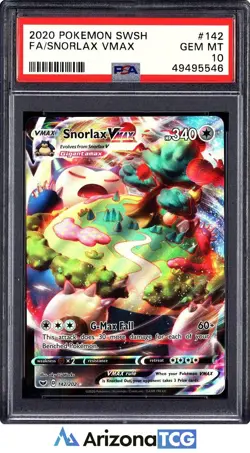 Pokemon 2020 Snorlax VMAX 142/202 Full Art Sword & Shield GEM MINT PSA 10 - Image 1