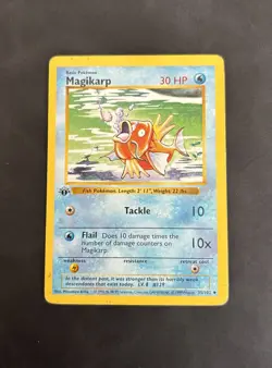 Pokemon TCG Magikarp Base Set, Shadowless Uncommon Card 35/102 First Edition MP - Image 1