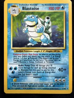 Pokemon TCG Blastoise 002/102 Base Set Holo NM/LP - Image 1