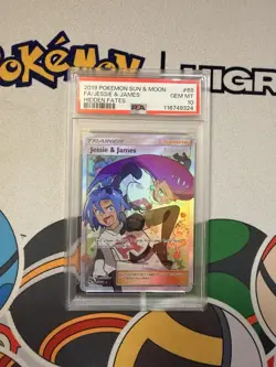 Pokemon TCG Jessie & James Trainer Full Art Ultra Rare 68 Hidden Fates PSA 10 - Image 1