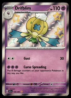 Drifblim 156/091 Shiny Rare Paldean Fates Pokemon Near Mint - Image 1