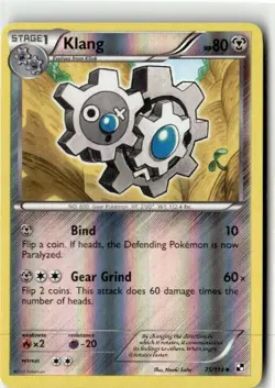 2011 Black & White Base Set 75/114 Klang Cross-Hatch Reverse Holo - Image 1