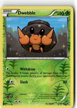 2011 Black & White Noble Victories Dwebble 6/101 Reverse Holo - Image 1