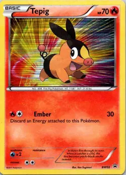 Tepig () Holo Holo Rare Black and White Promos BW02 LP - Image 1