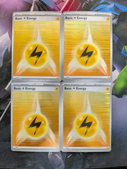 [4x Playset] Holo Electric Energy 020 Sv: Black Flare White Bolt Pokemon TCG - Image 1