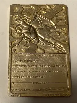 Pokemon Charizard 23k Gold-Plated Card 1999 Authentic Burger King Vintage - Image 2
