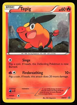 Tepig BW07 Holo | MP | Black And White Promo | Pokemon TCG - 2011 - Image 1